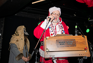 Santa Claus of Morton Grove, with harmonium