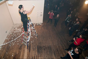 Plate smashing, facilitated by Meg Duguid
