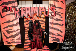Sean DeSantis, Krampus. Photo backdrop by Rebecca Hinsdale