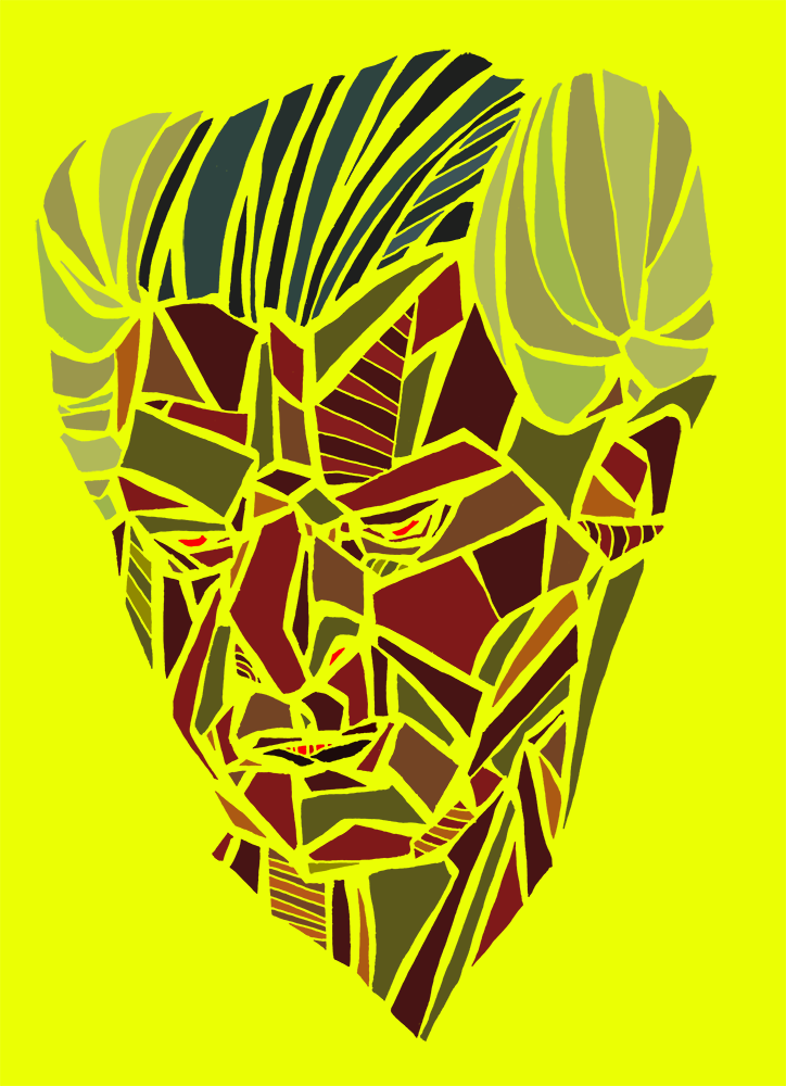 Krampus head portrait by EC Brown